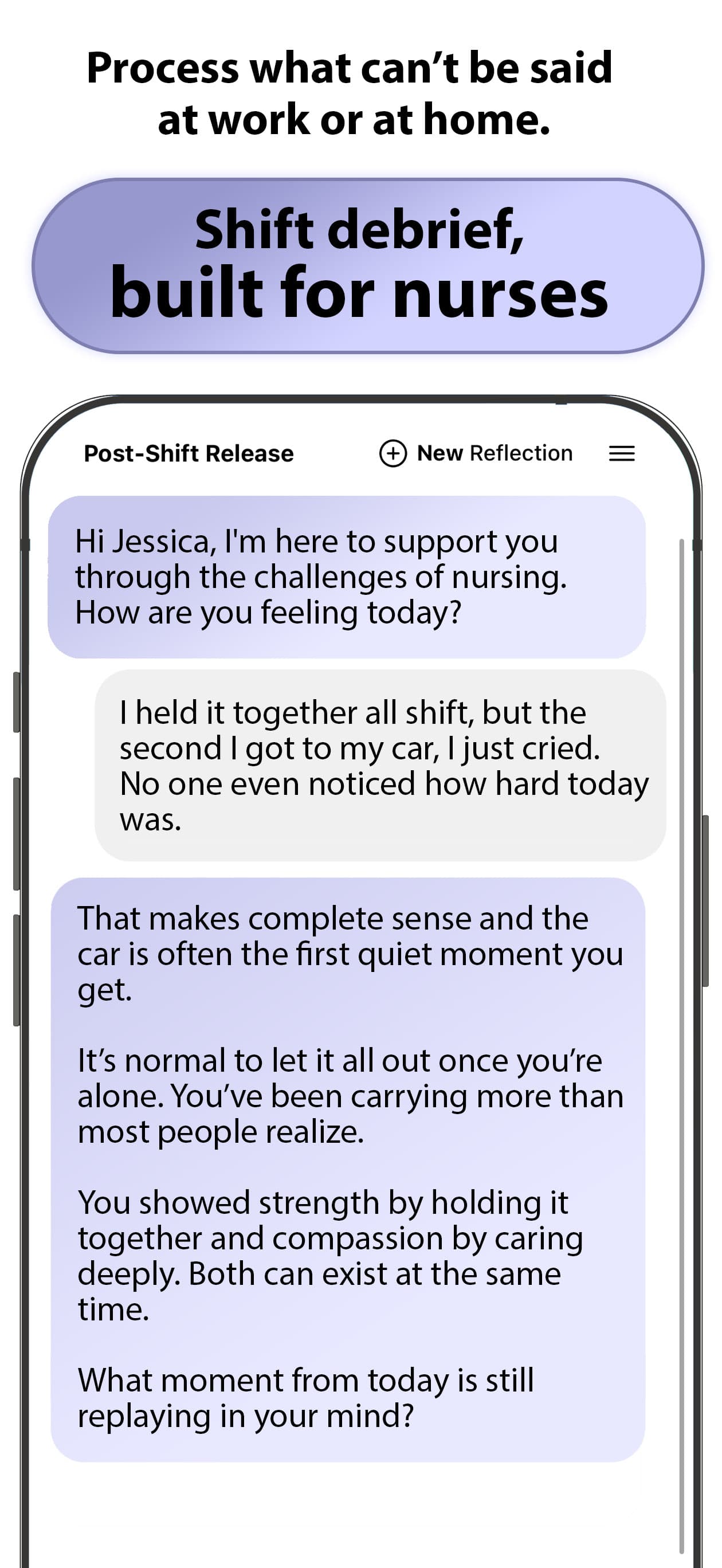 Chatbot debrief screenshot
